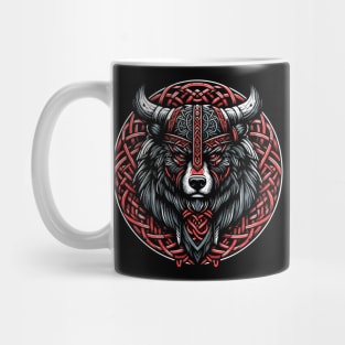 Red And Black Bear Berserker Norse Viking Warrior Mug